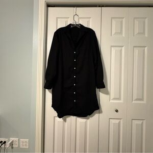 Frank & Eileen Black Cotton Shirt Dress / Size Large